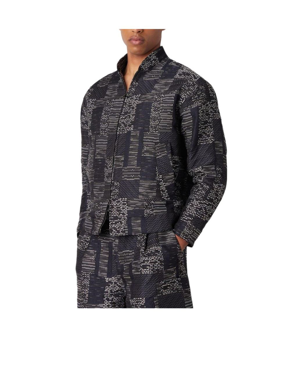 Emporio Armani Gray Printed Jacket for men