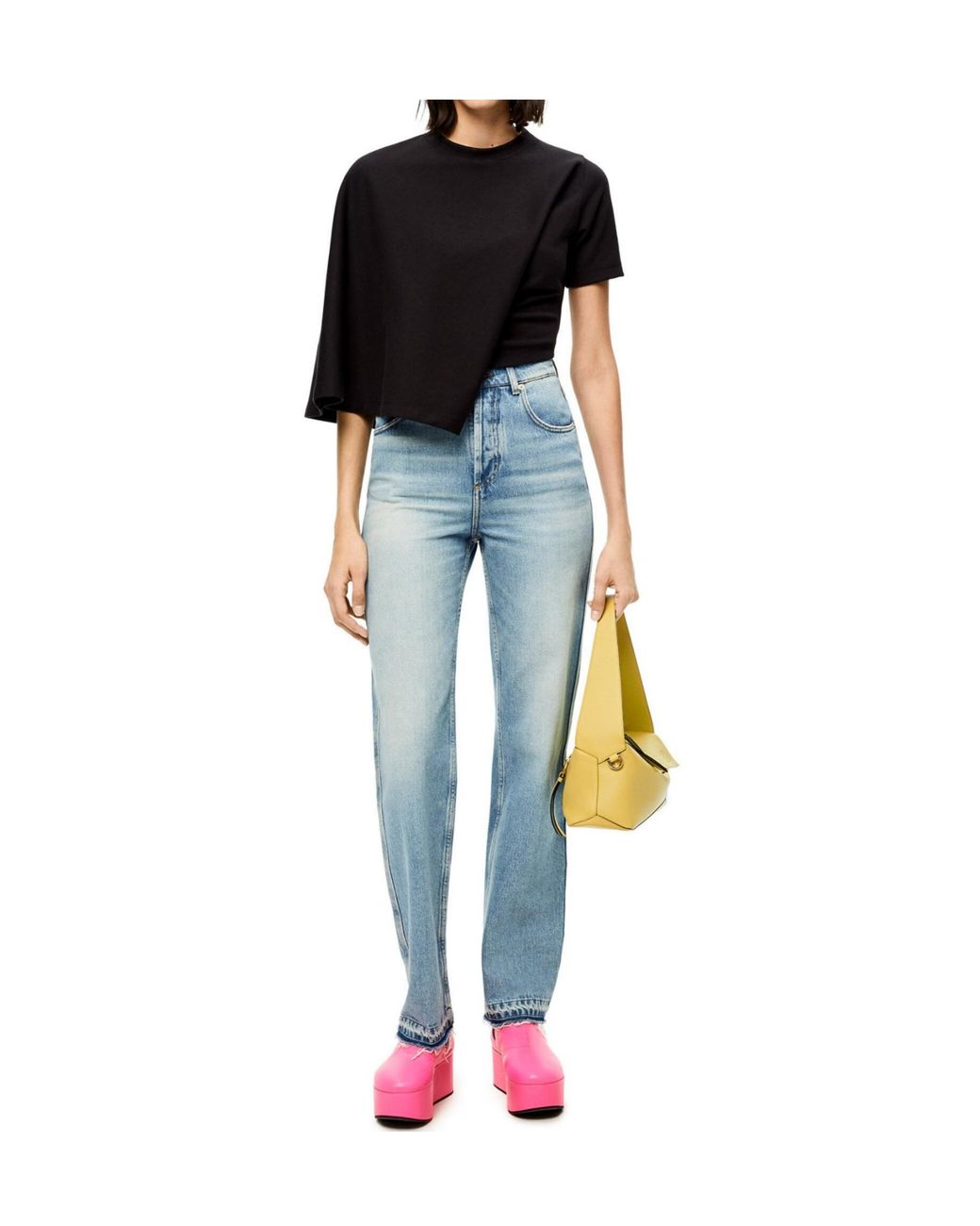 Loewe Black Cotton-Blend Short-Drape Top