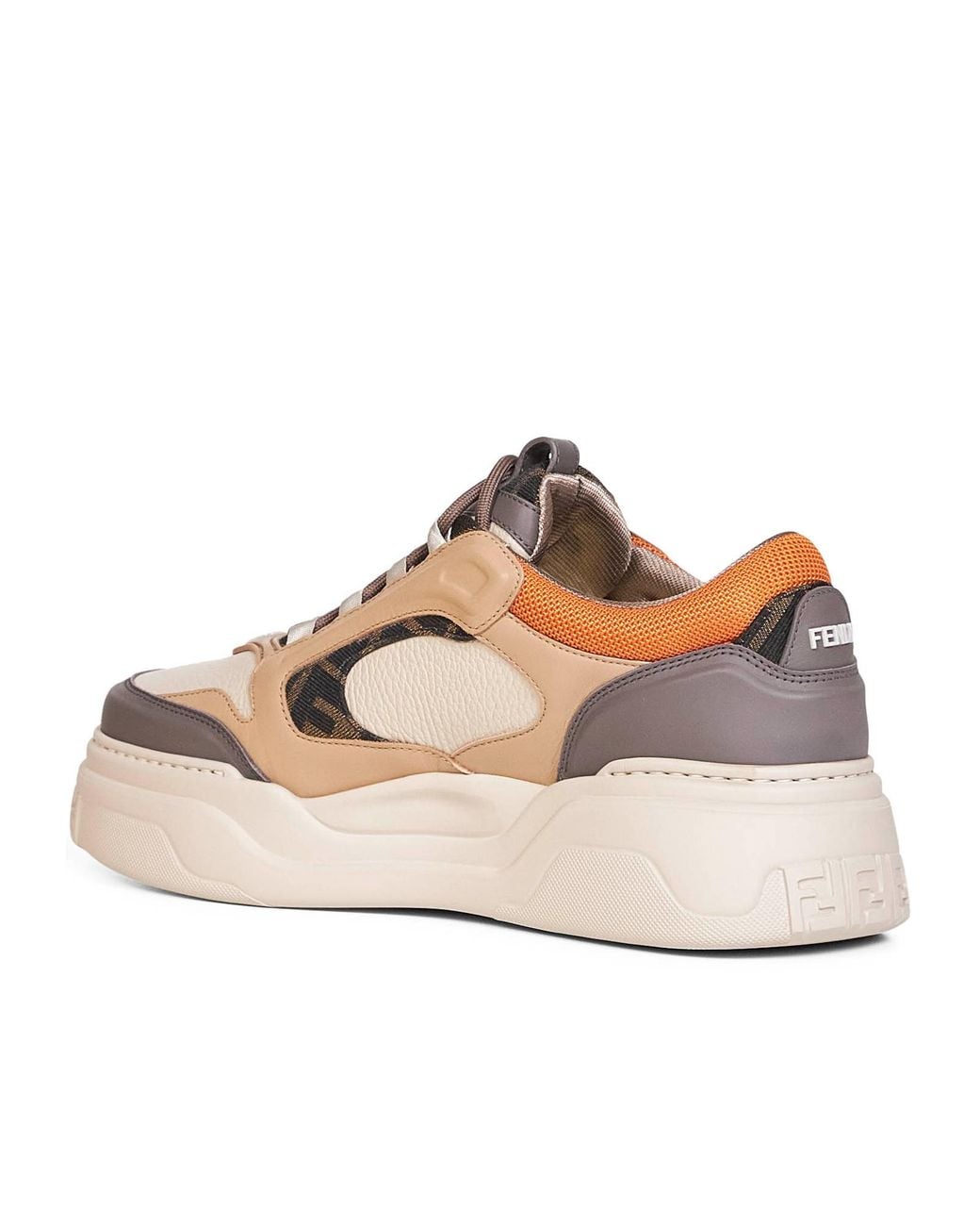 Fendi Gray Force Lace-Up Sneakers for men