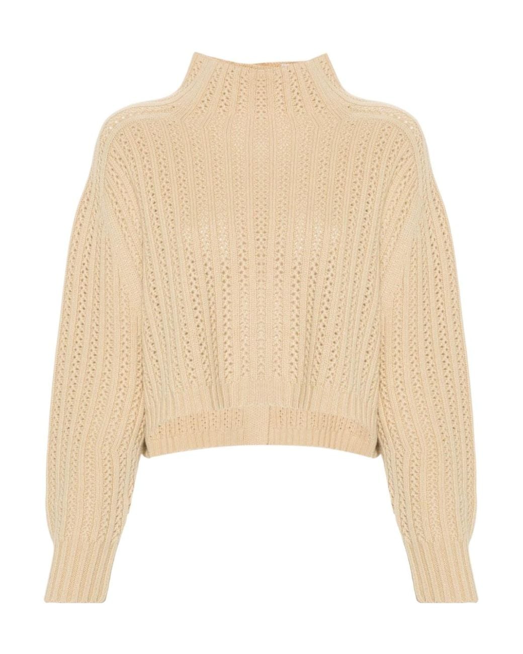 Max Mara Natural Hodeida High Neck Cropped Cardigan