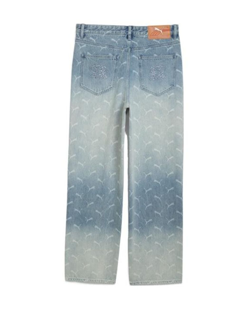 PUMA Blue X Aap Rocky Logo Monogram Straight-Leg Jeans