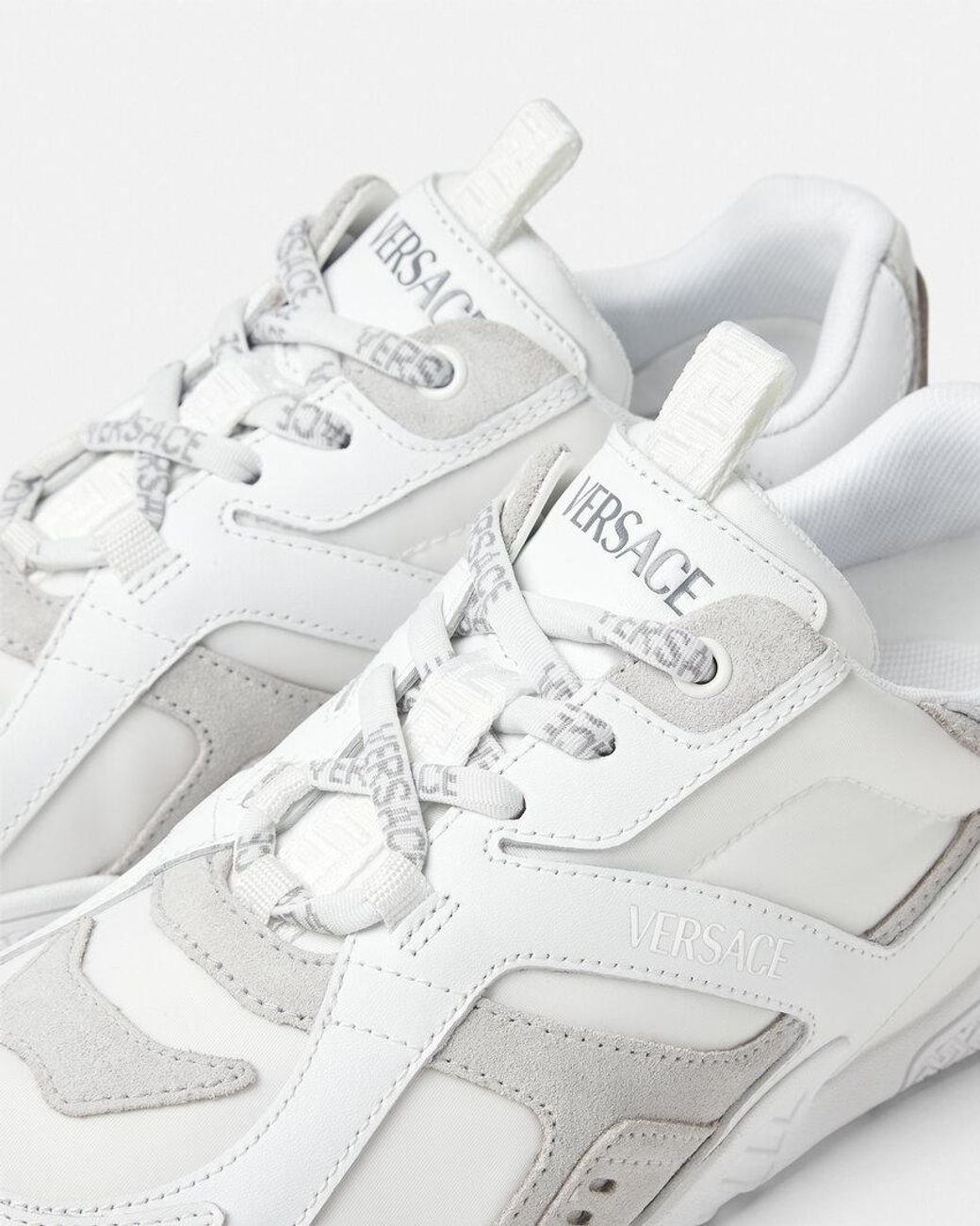 Versace White Galaxia Lace-Up Sneakers
