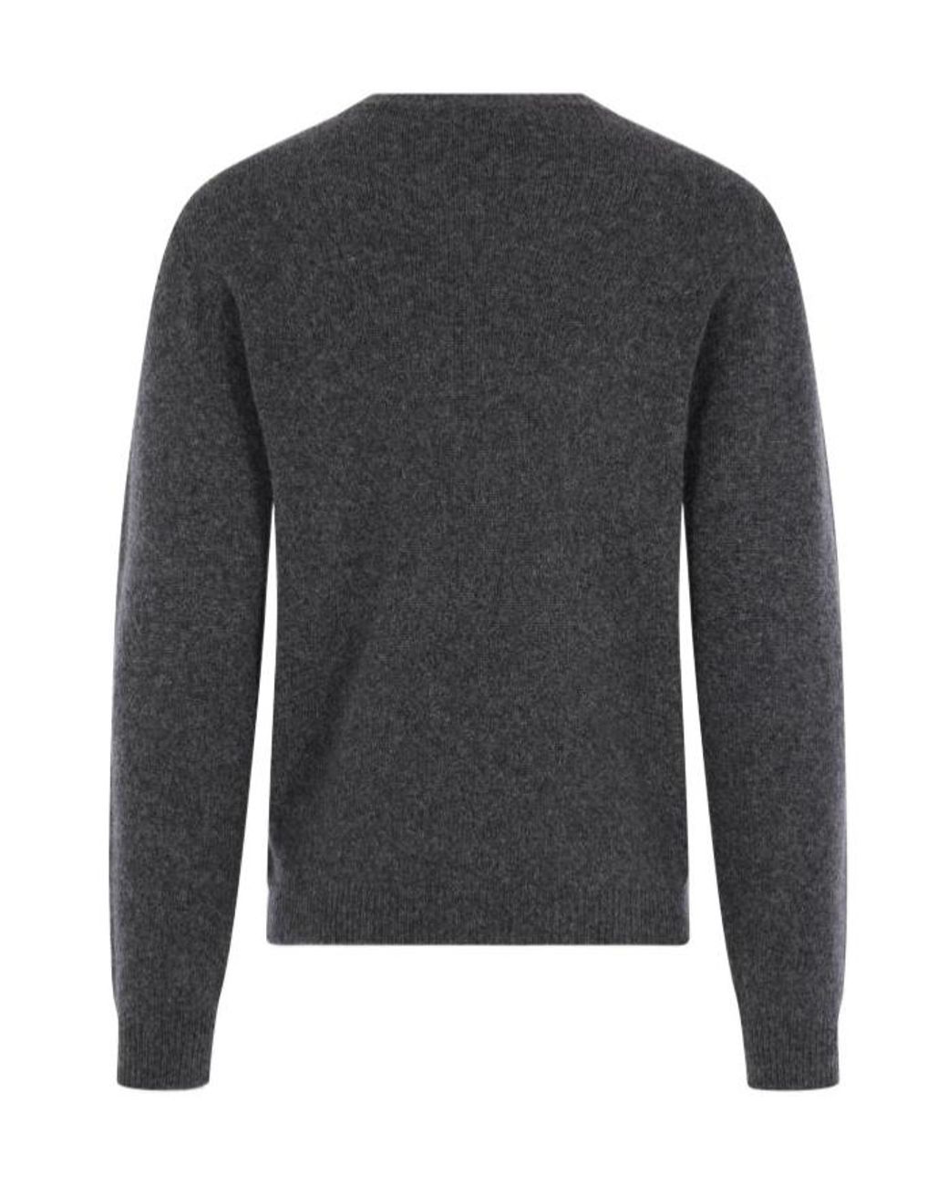 Roberto Collina Gray Crewneck Knitted Jumper for men