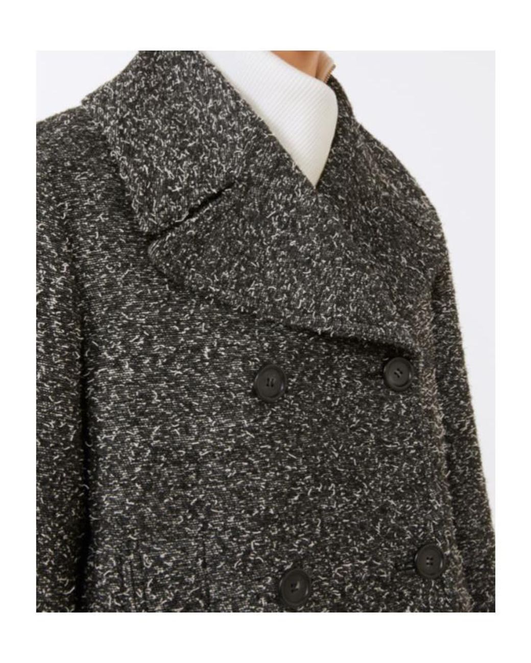 Sportmax Gray Double-Breasted Coat