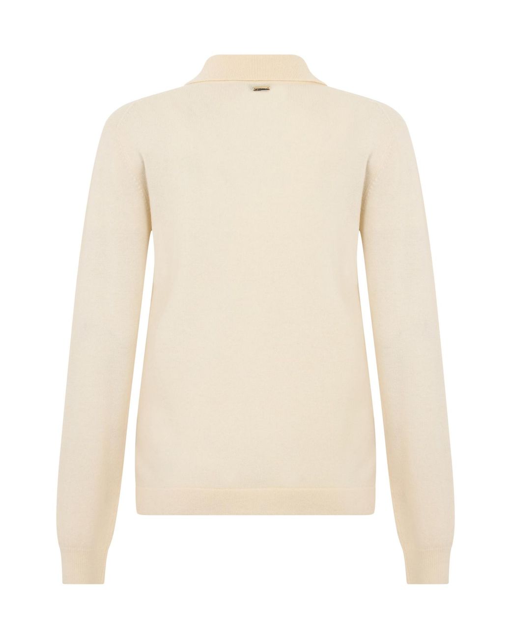Herno Natural Buttoned Collar Knitted Top