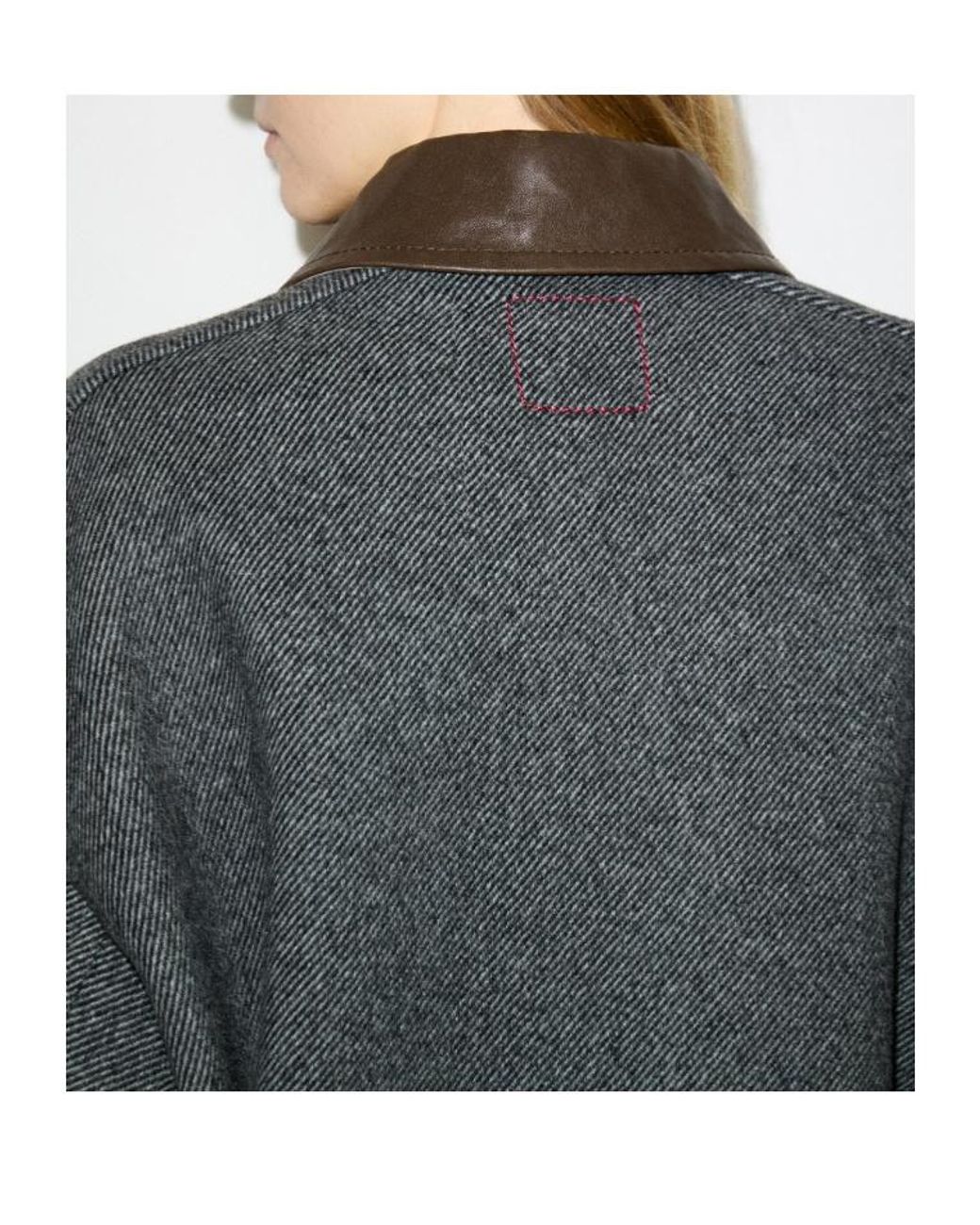 MAX&Co. Gray Double-Woven Wool-Blend Shacket