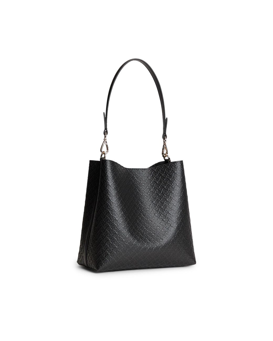Tommy Hilfiger Black Icon Satchel Mono Faux Leather Shoulder Bag