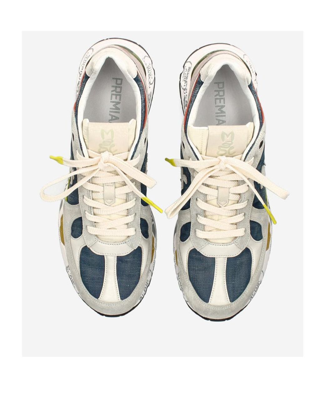Premiata Blue Lace Up Sneakers for men