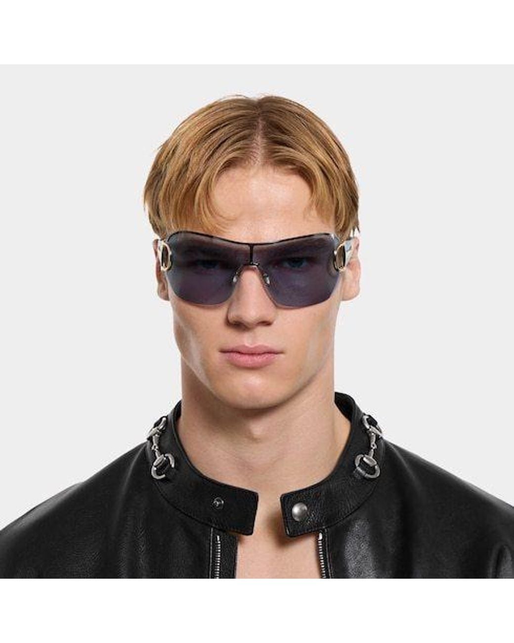 Gucci Blue Eyewear Wrap-Around Sunglasses
