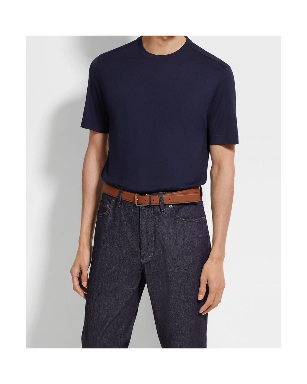 Zegna Blue Short-Sleeved T-Shirt for men
