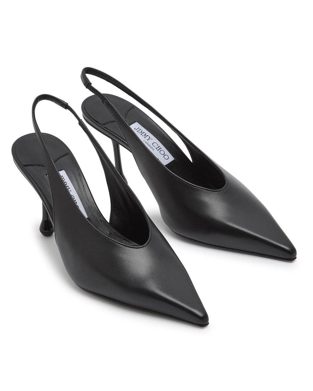 Jimmy Choo Black Leather Slingback Heels