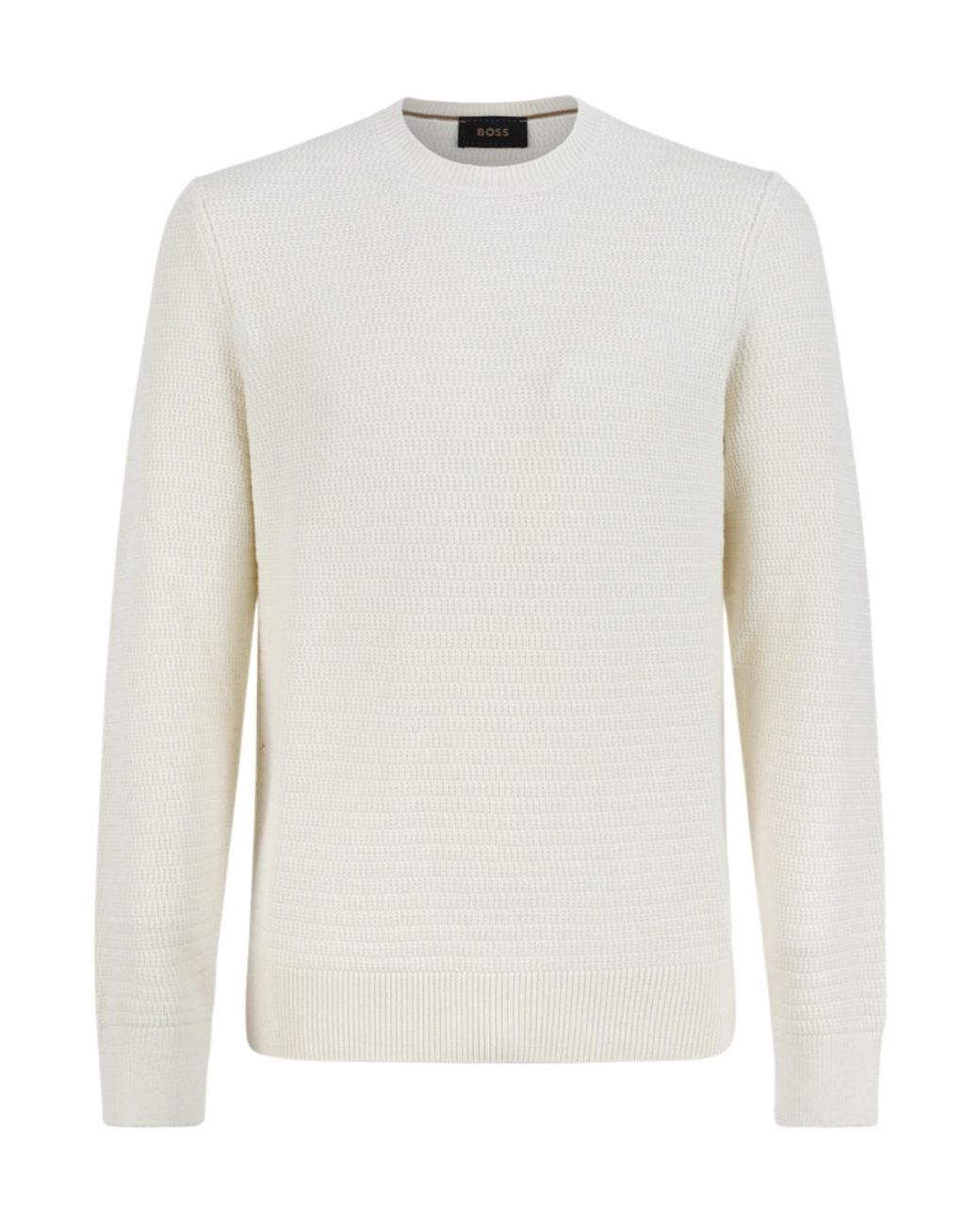 Boss White Long Sleeve Sweater for men