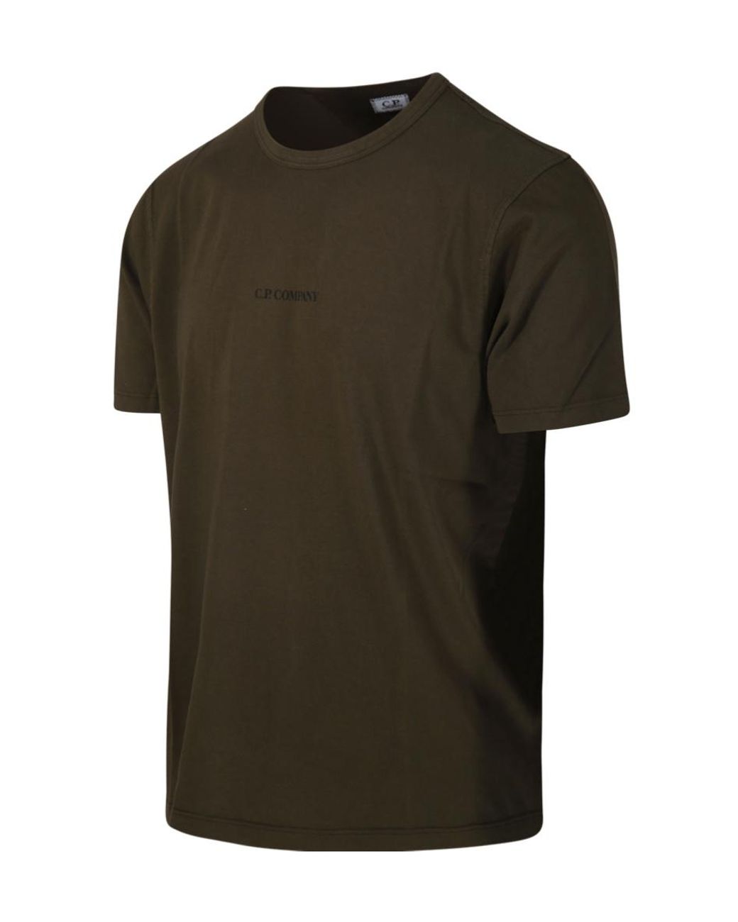 C P Company Green Logo Crew Neck T-Shirt for men