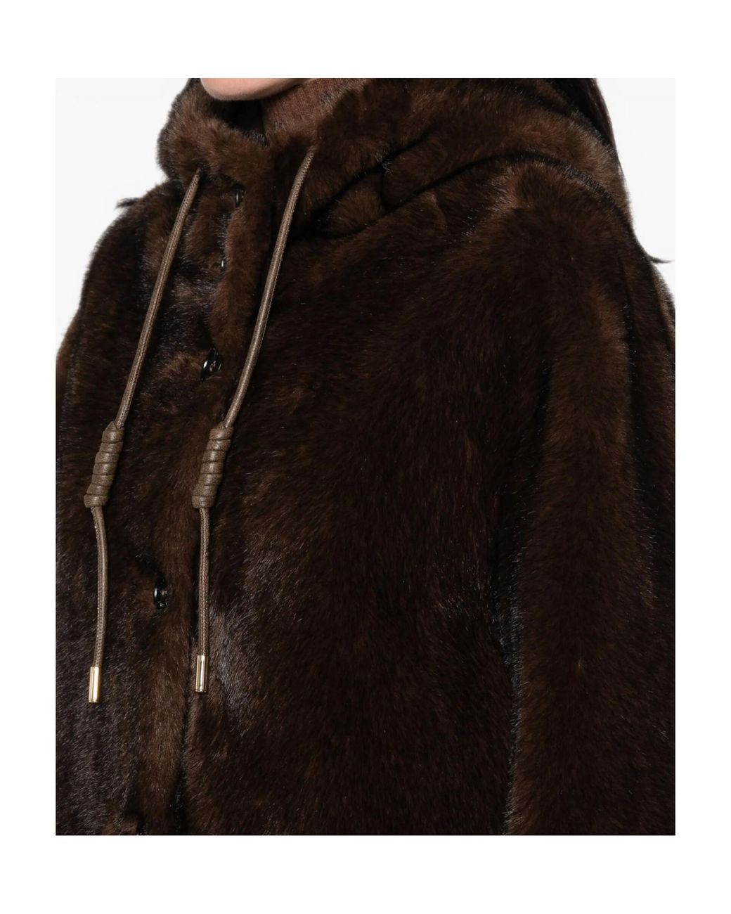 ERMANNO FIRENZE Black Hooded Faux-Fur Coat