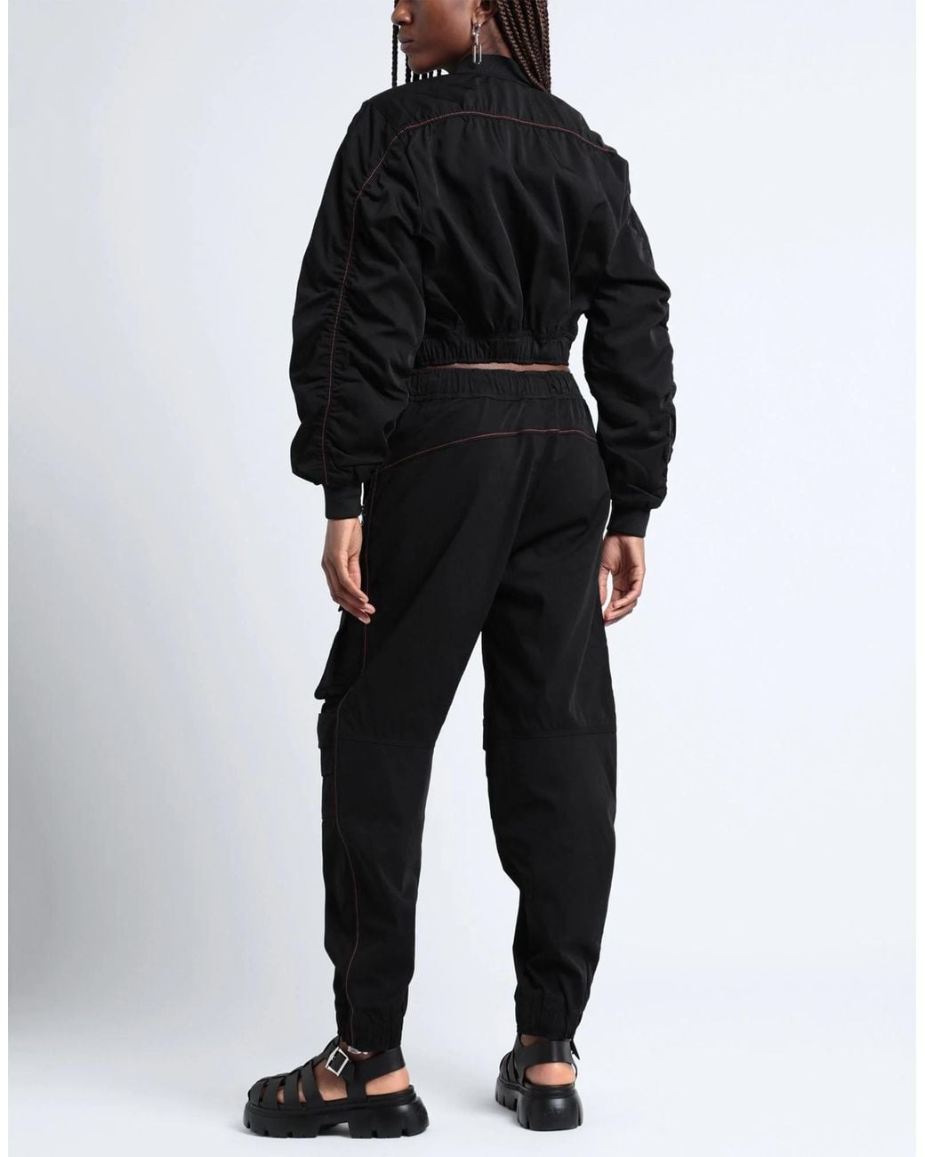 DIESEL Black Plain Colour Casual Trouser