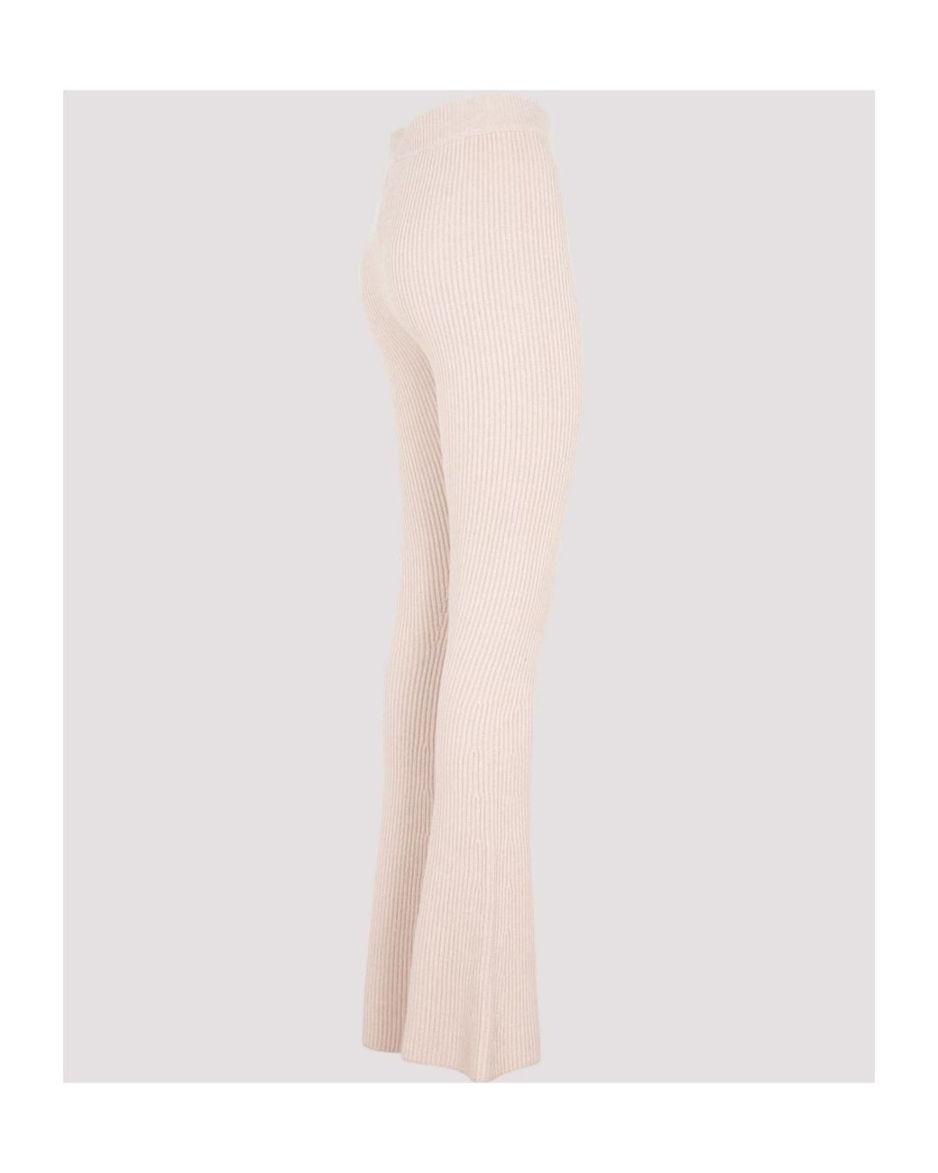 Peserico White Flare Knit Rib Pants