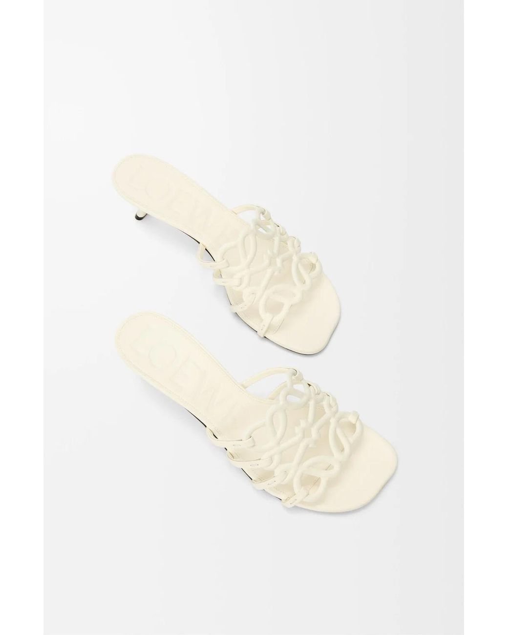 Loewe White Hollow High-Heeled Sandals