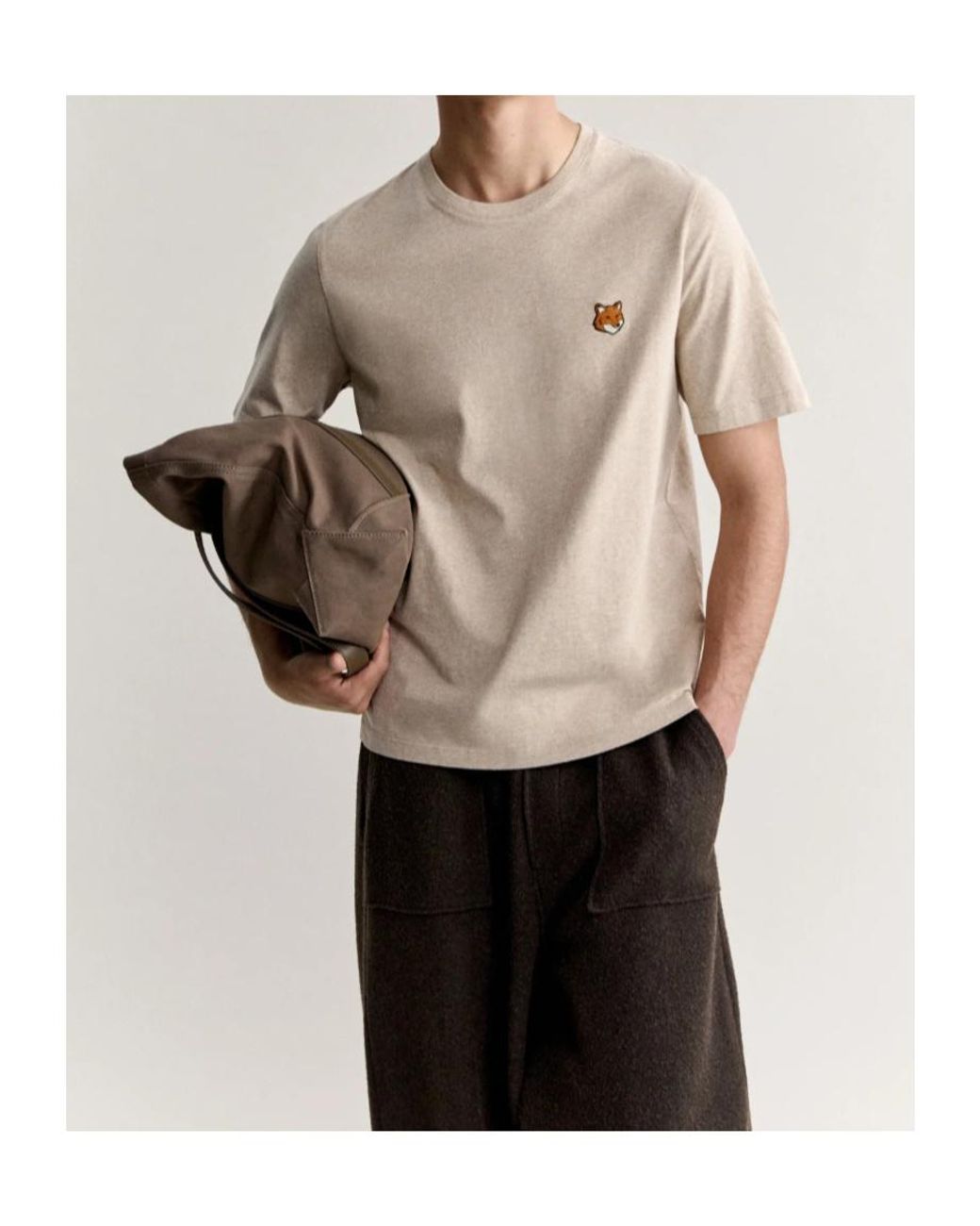 Maison Kitsuné Natural Fox Head T-Shirt for men
