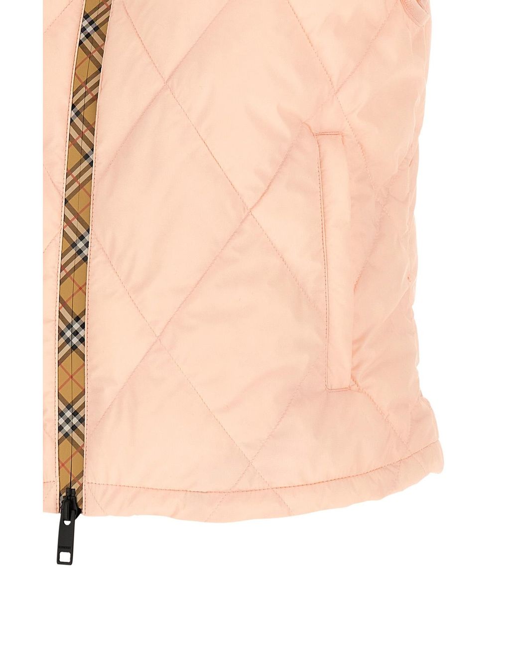 Burberry Pink Cheswick Quilted Gilet Jacket
