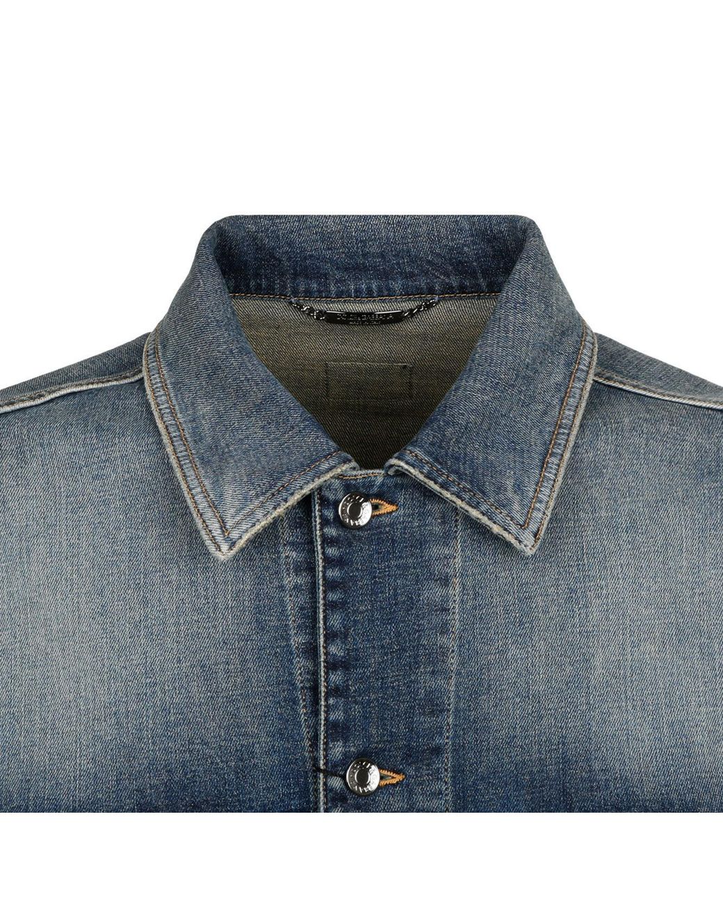 Dolce & Gabbana Blue Collared Button-Up Denim Jacket for men