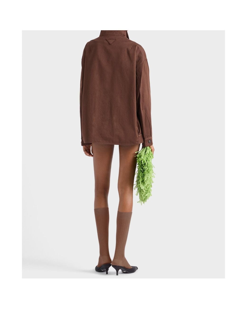 Prada Brown Long-Sleeved Button-Up Jacket