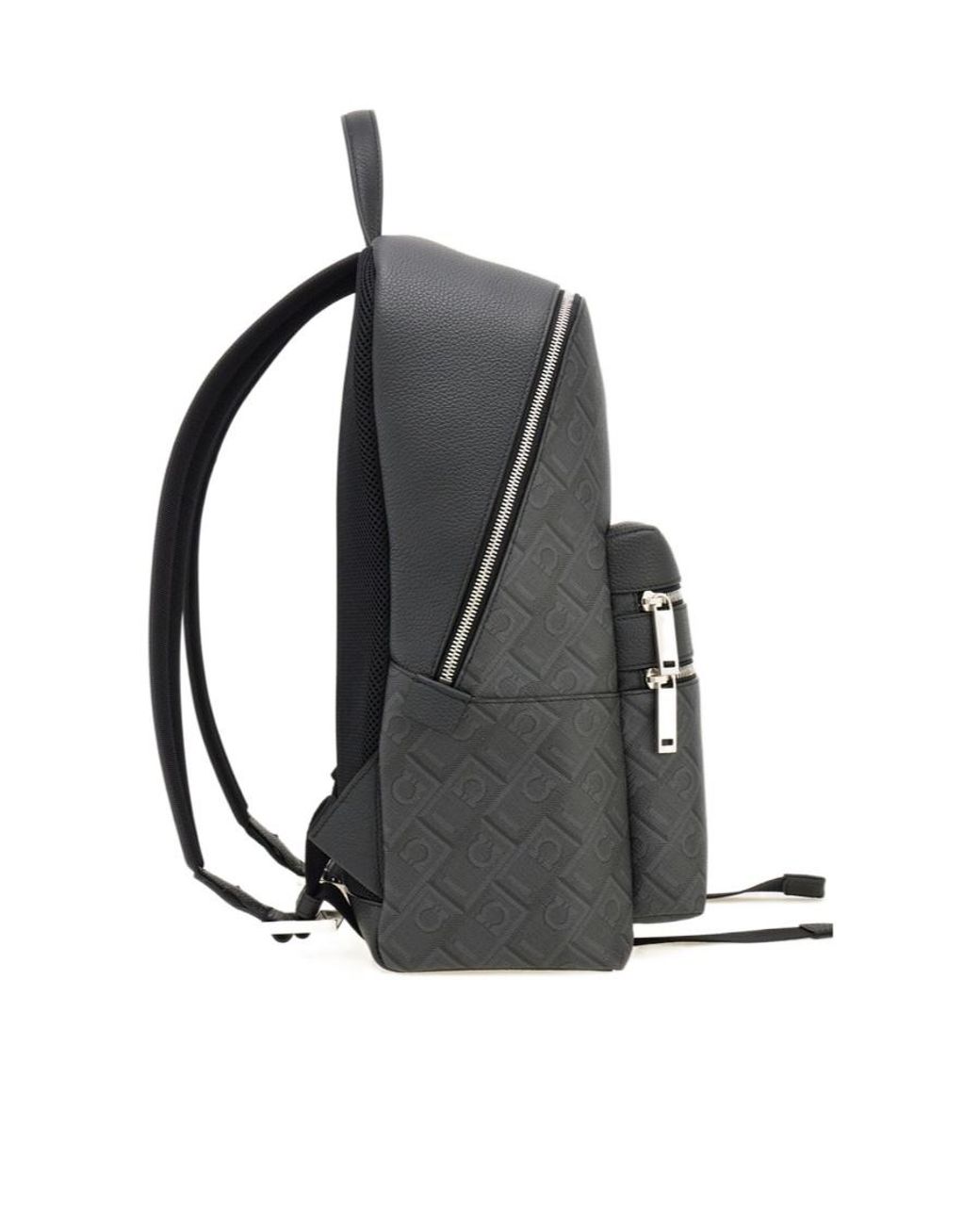 Ferragamo Black Ferragamo Logo Embossed Backpack for men