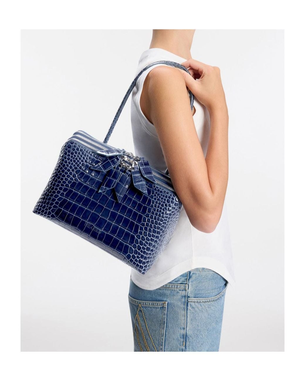 The Attico Blue The Laltra Di Milano Structured Shoulder Bag
