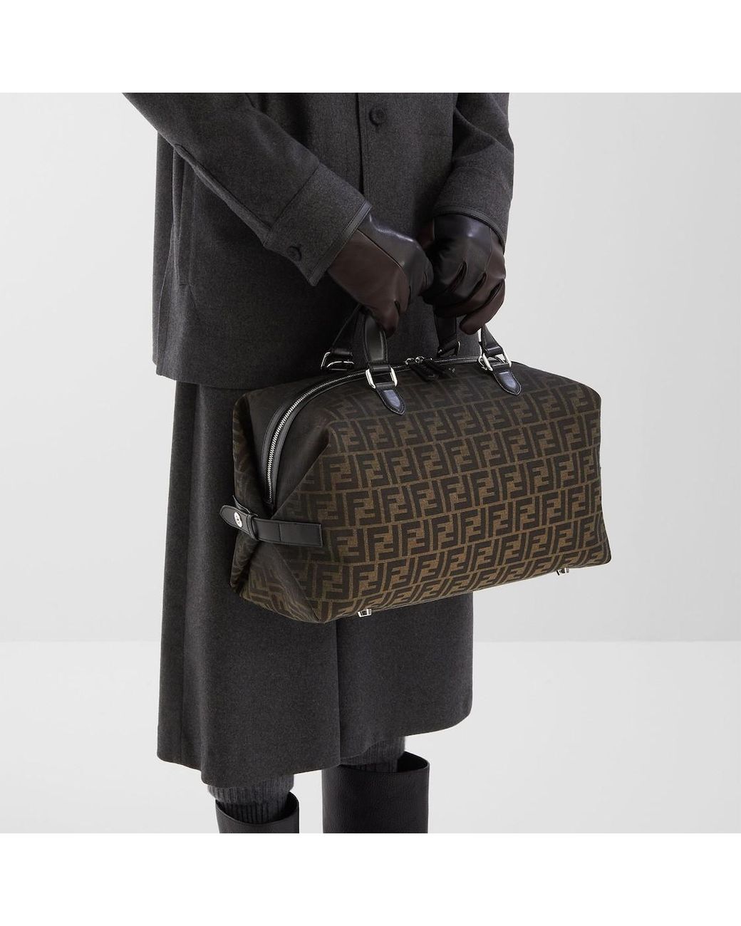 Fendi Brown Ff Eclissi Siesta Medium Travel Bag for men