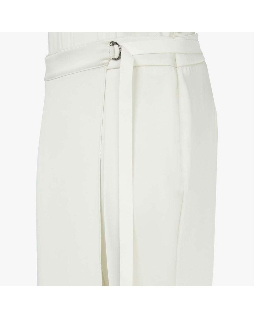 Fendi White Sleeveless Satin Jumpsuit