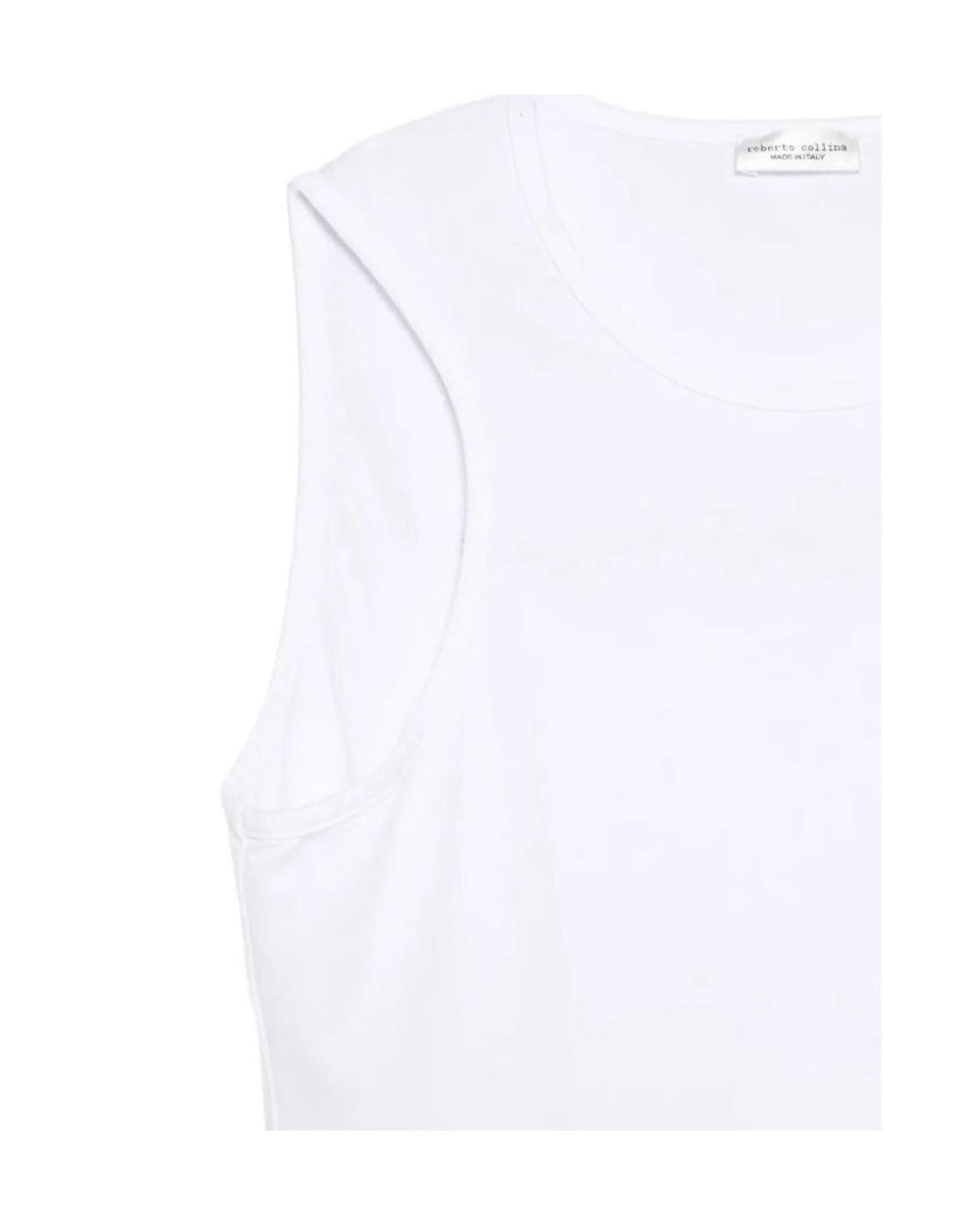 Roberto Collina White Cotton Tank Top