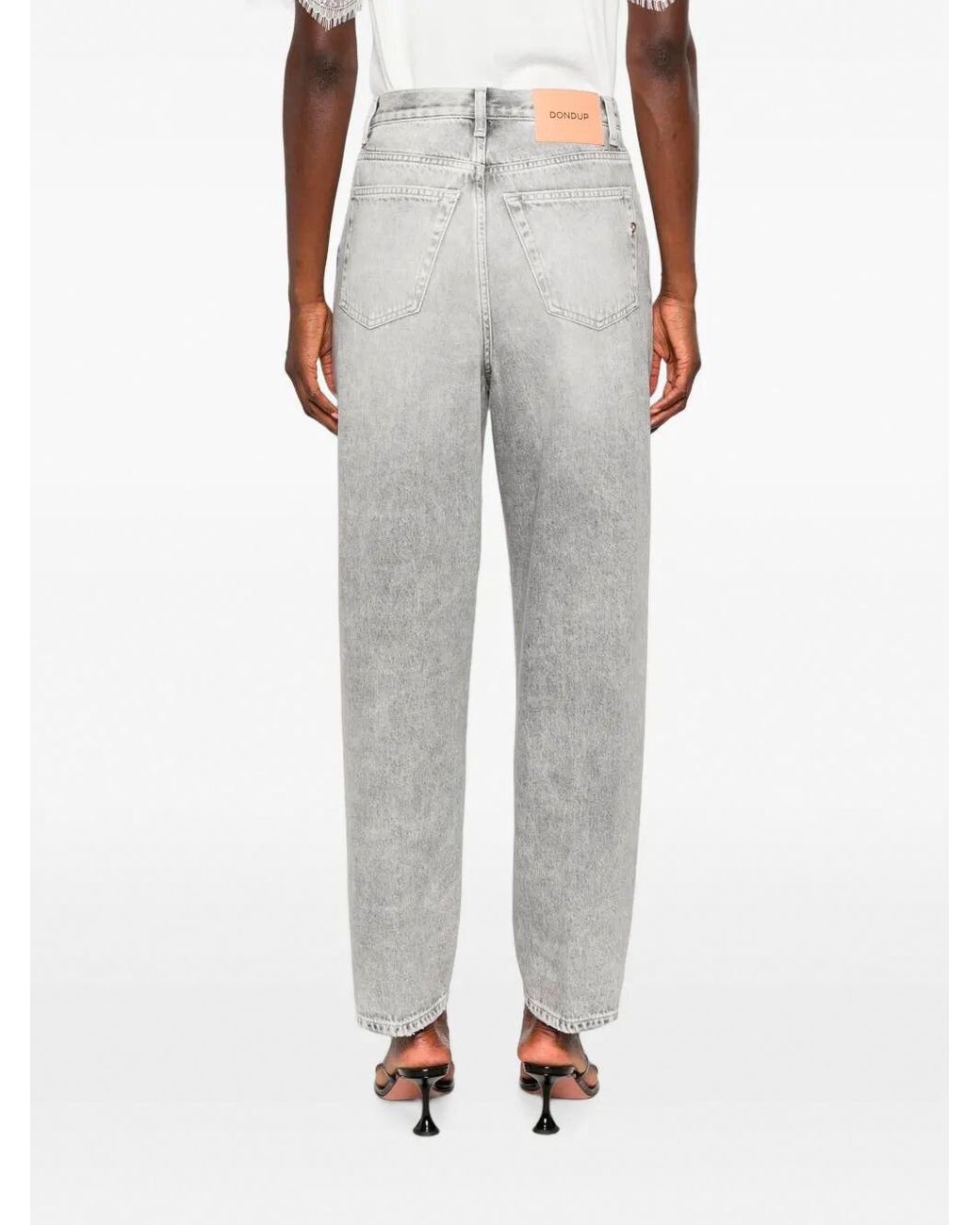Dondup Gray Bessie Logo Patch Jeans
