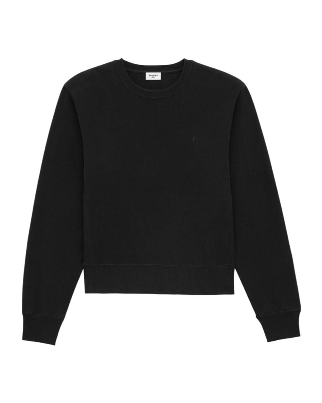 Saint Laurent Black Cassandre Crewneck Sweatshirt for men