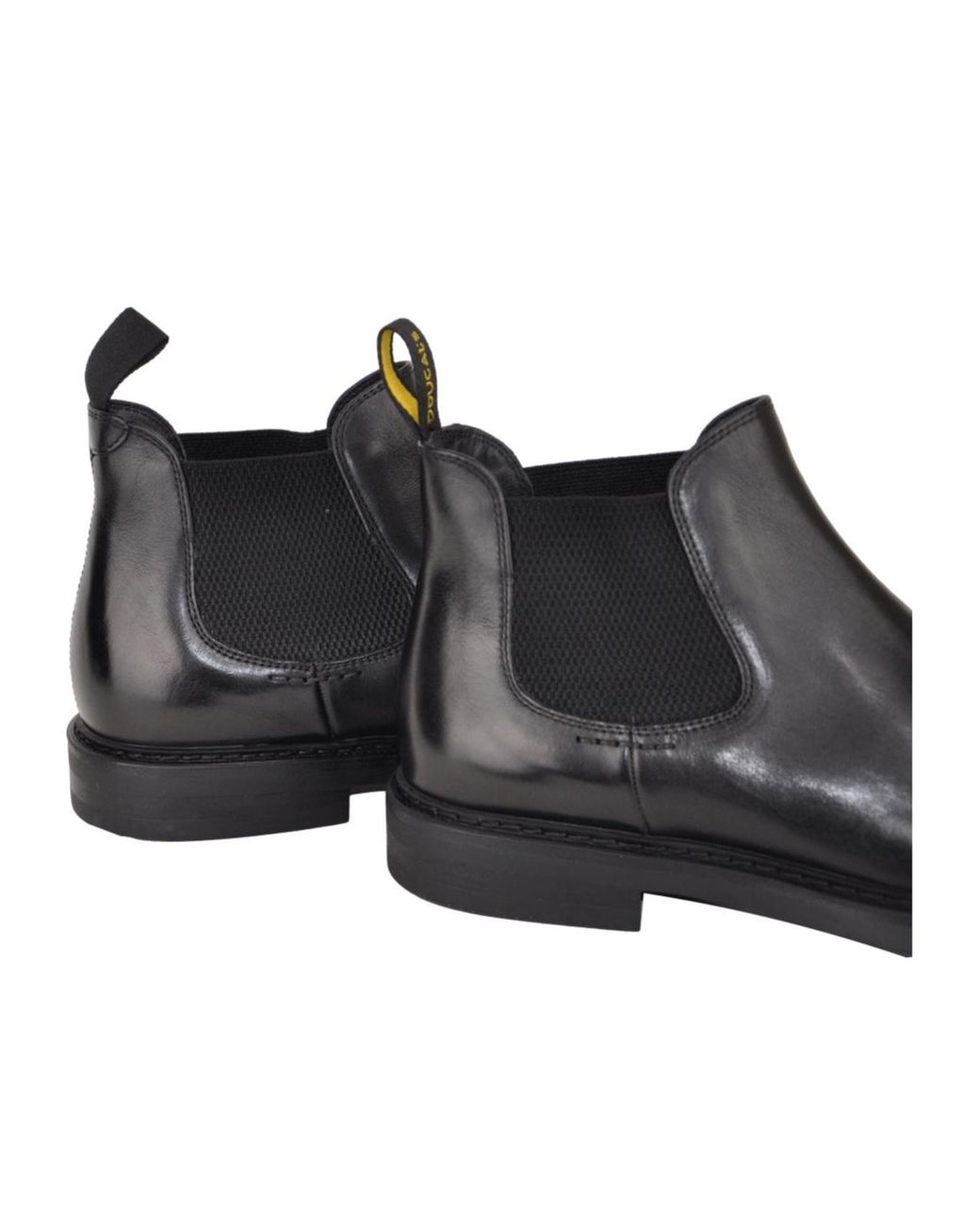 Doucal's Black Round-Toe Slip-On Boots for men