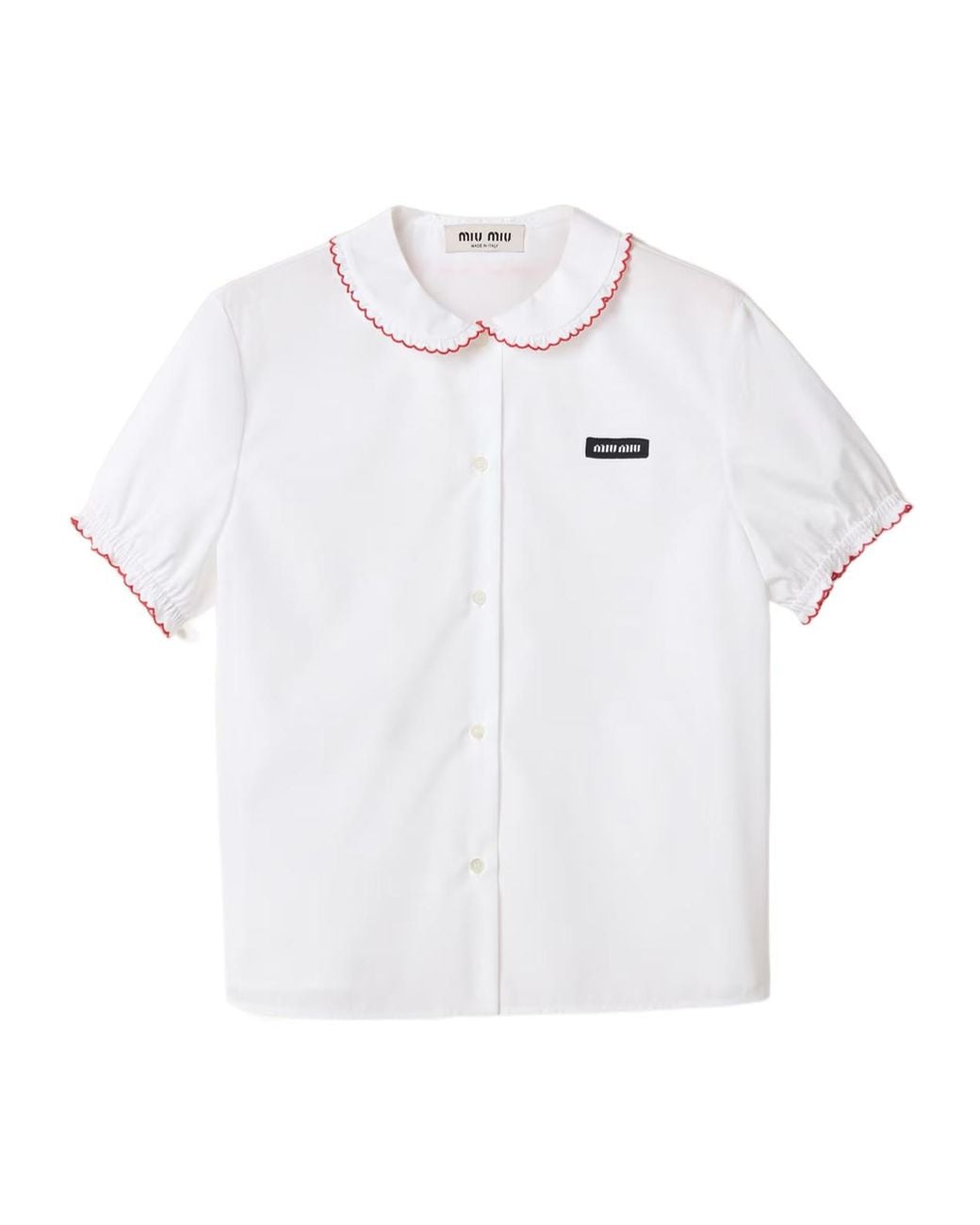 Miu Miu White Embroidered Poplin Shirt