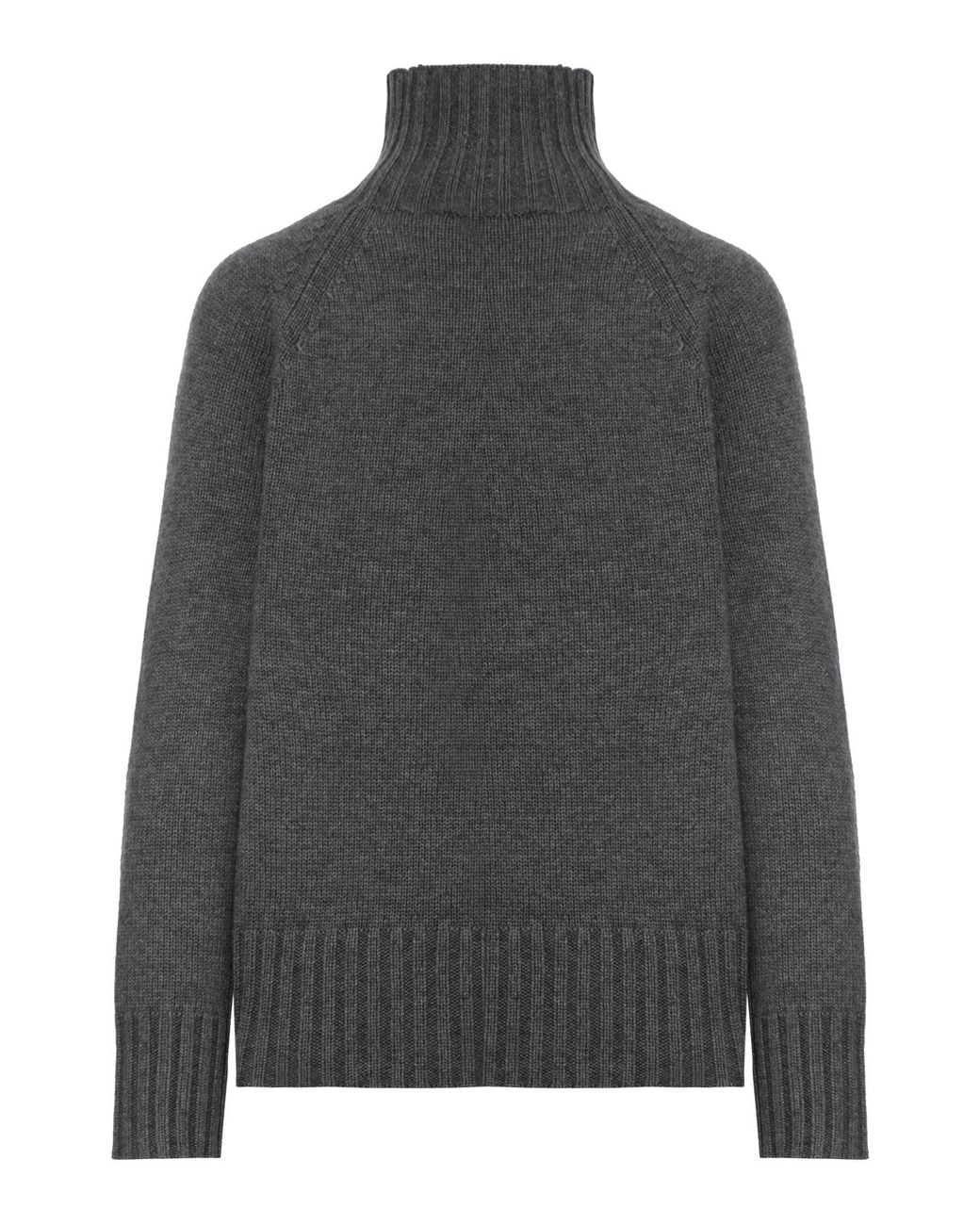 Max Mara Gray Turtleneck Raglan-Sleeve Sweater