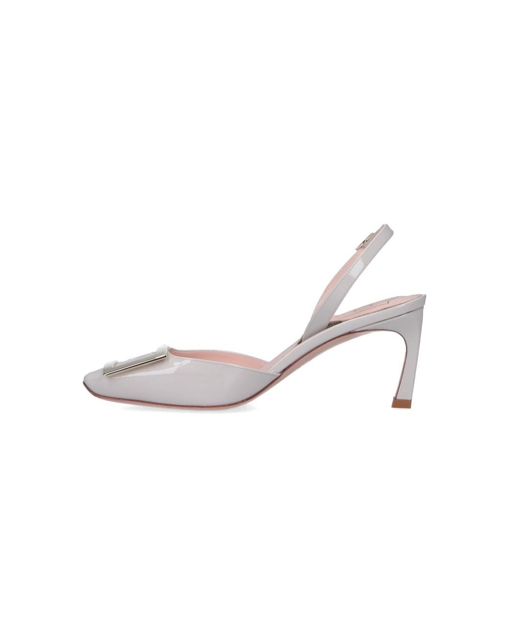 Roger Vivier White Trompette Buckle Slingback Pumps