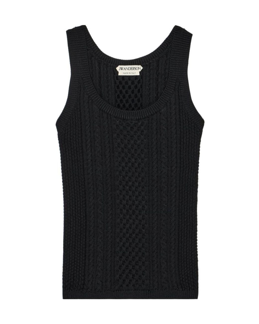 J.W. Anderson Black Cable-Knit Sleeveless Top
