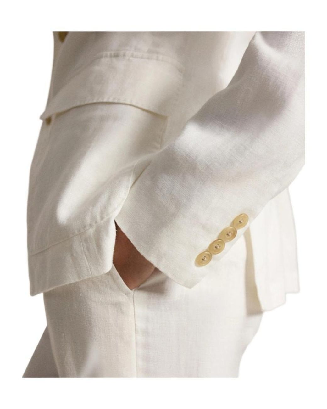 Ralph Lauren White Blazer With Single Breasted Button Fastening