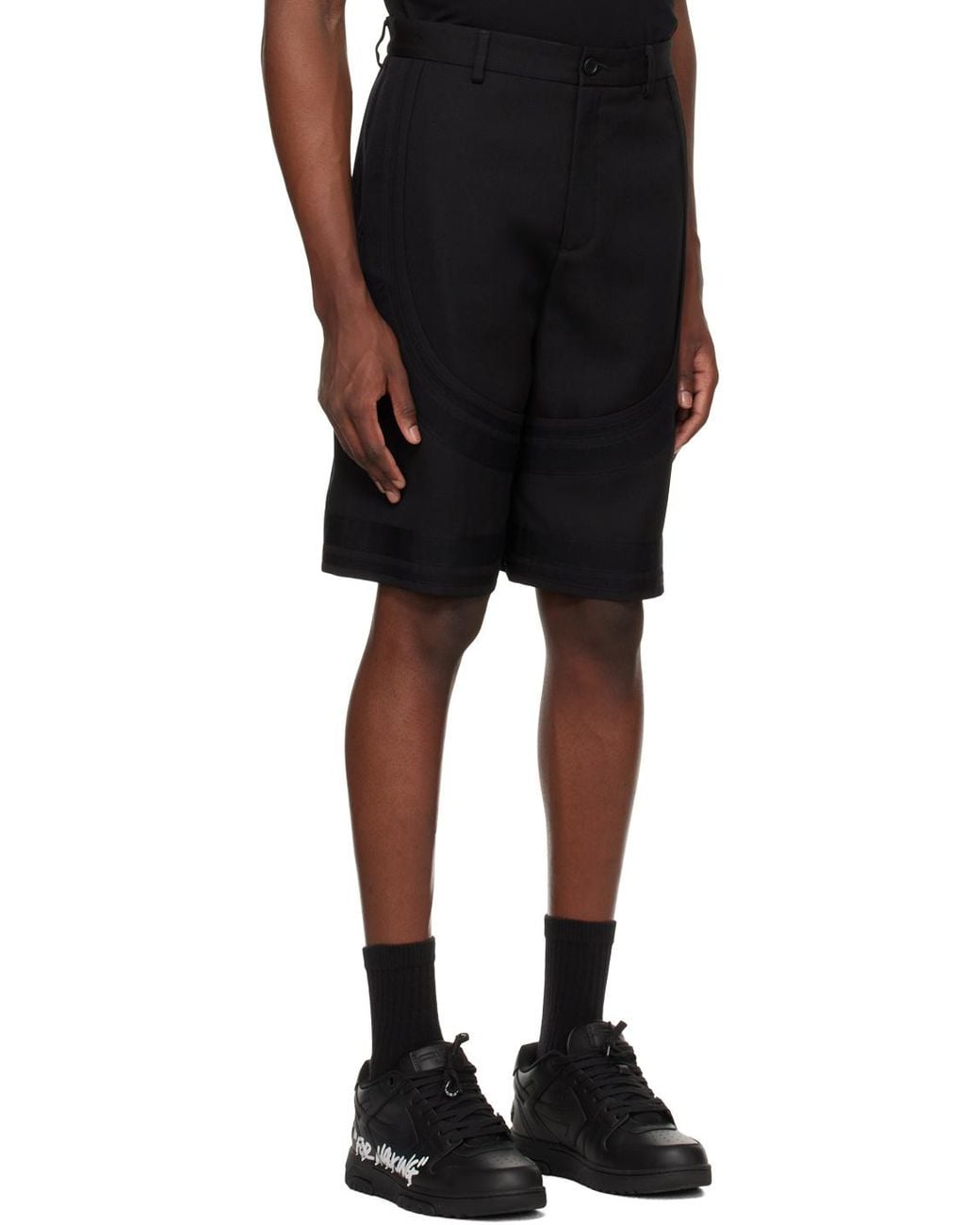 Off-White c/o Virgil Abloh Black Button Detailed Shorts for men