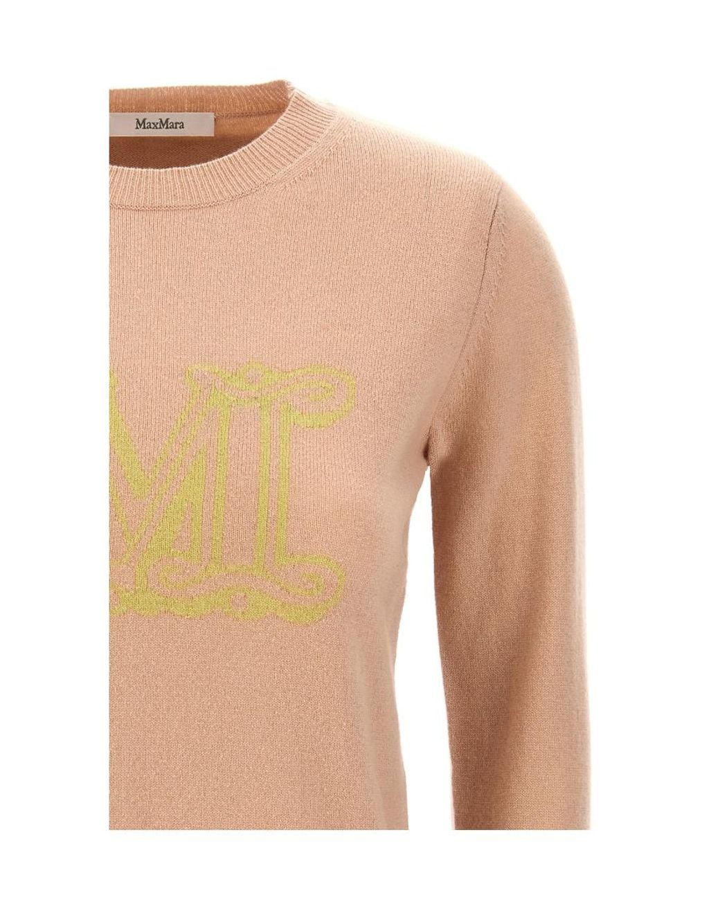 Max Mara Natural Long-Sleeved Round Neck Sweater