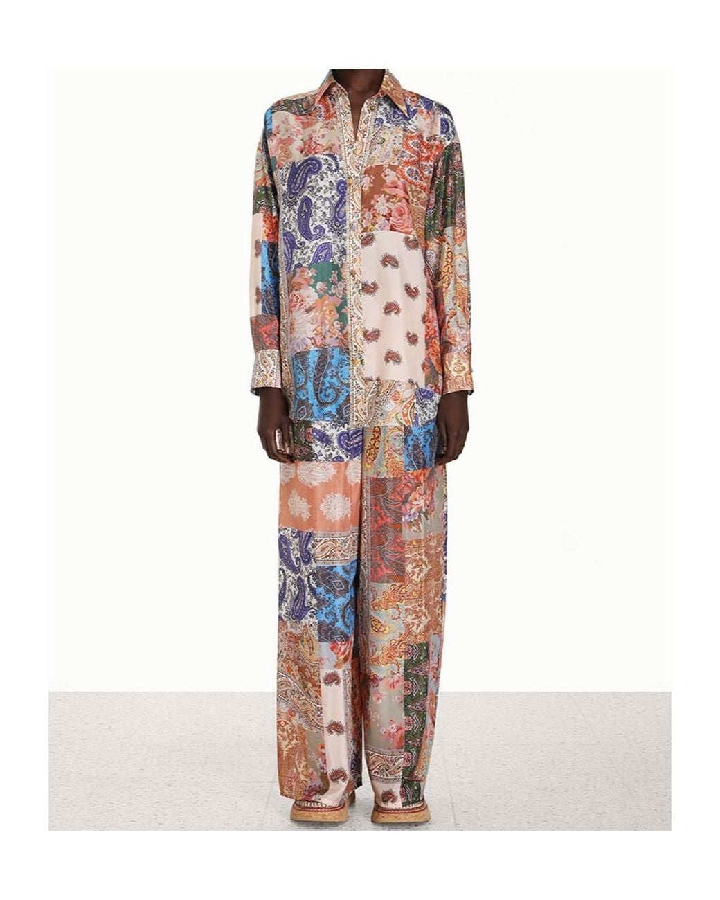 Zimmermann White Devi Graphic Print Buttoned Shirt
