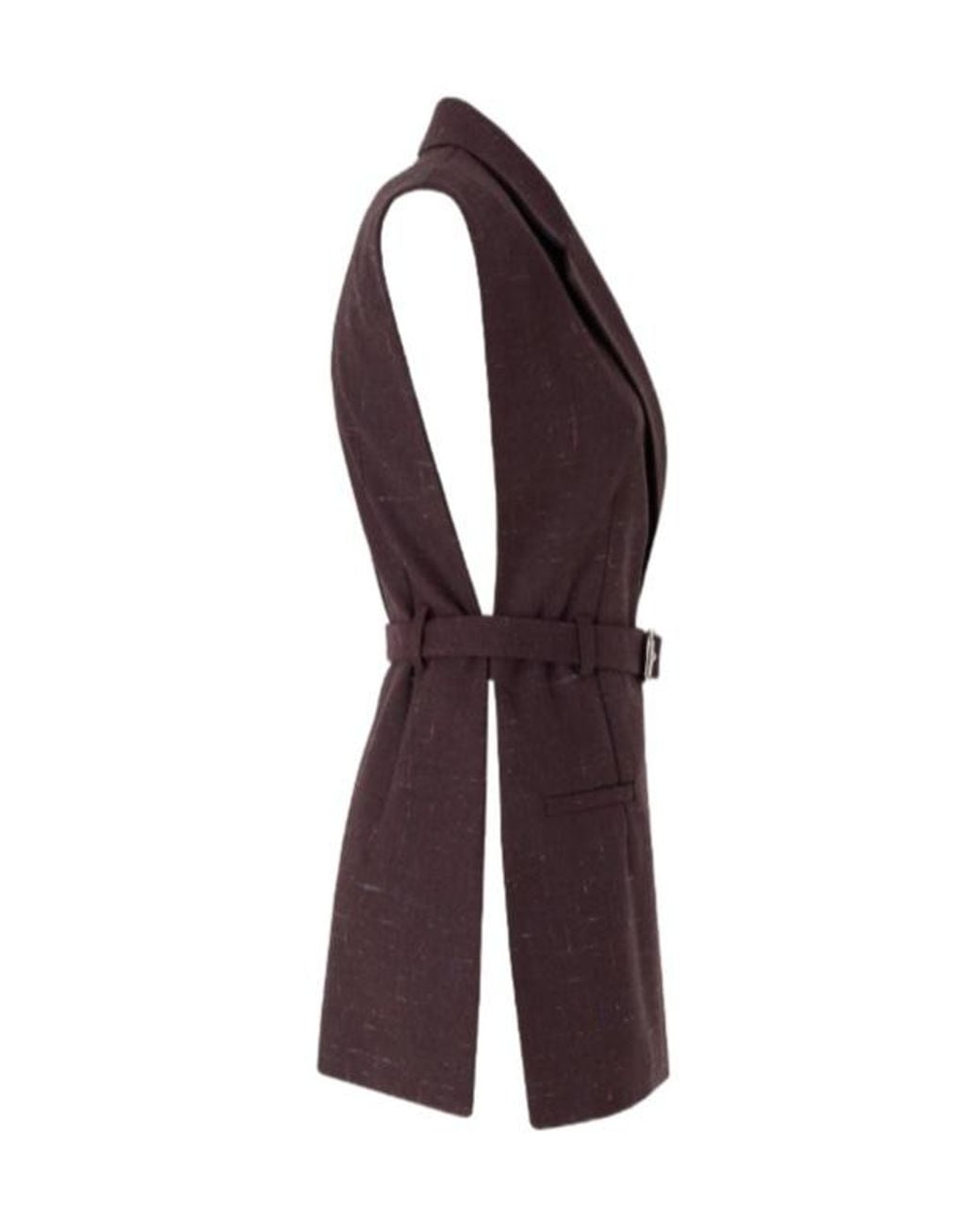 Pinko Purple Belted Sleeveless Jacket
