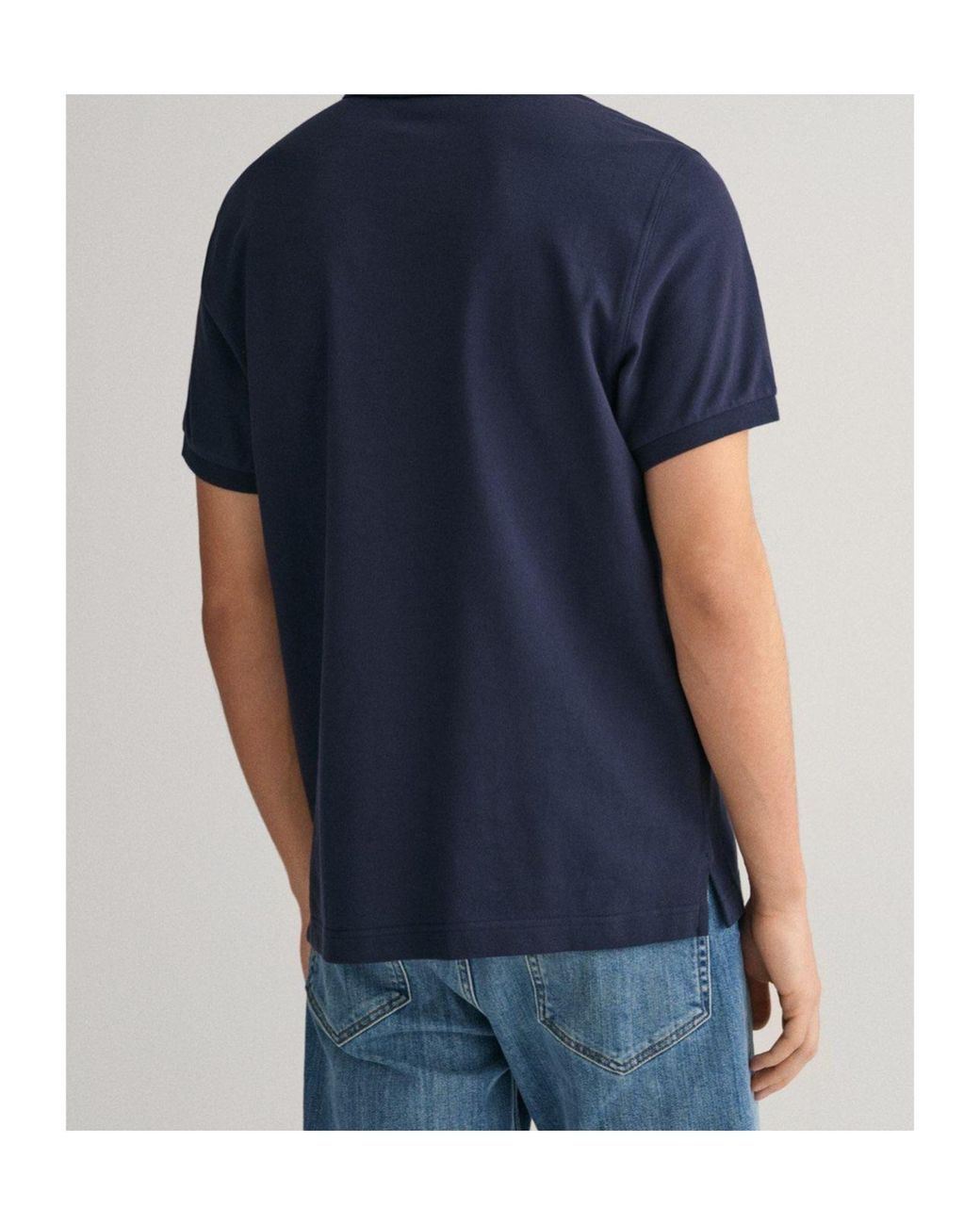 Gant Blue Logo Short Sleeve Polo Shirt for men
