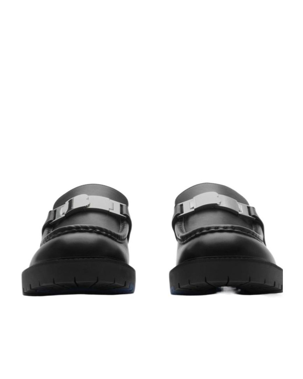Burberry Black Raft Logo Plaque Slip-On Loafers for men