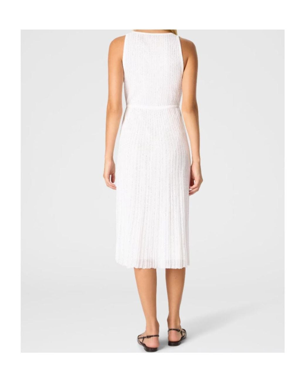 Missoni White V-Neck Midi Dress