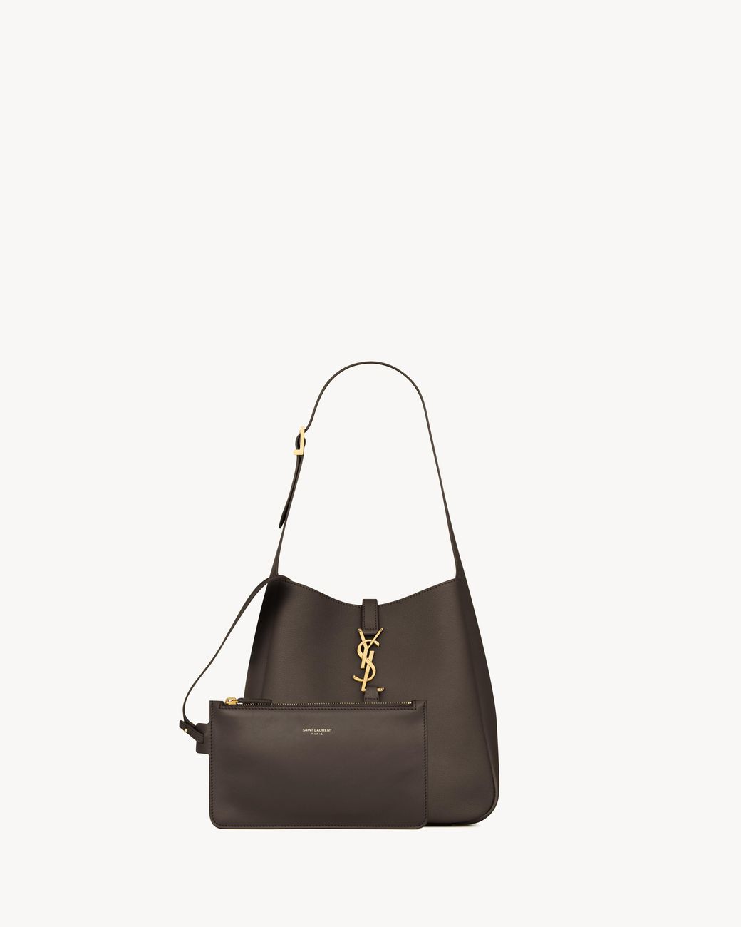 Saint Laurent Brown Le 5 A 7 Shoulder Bag