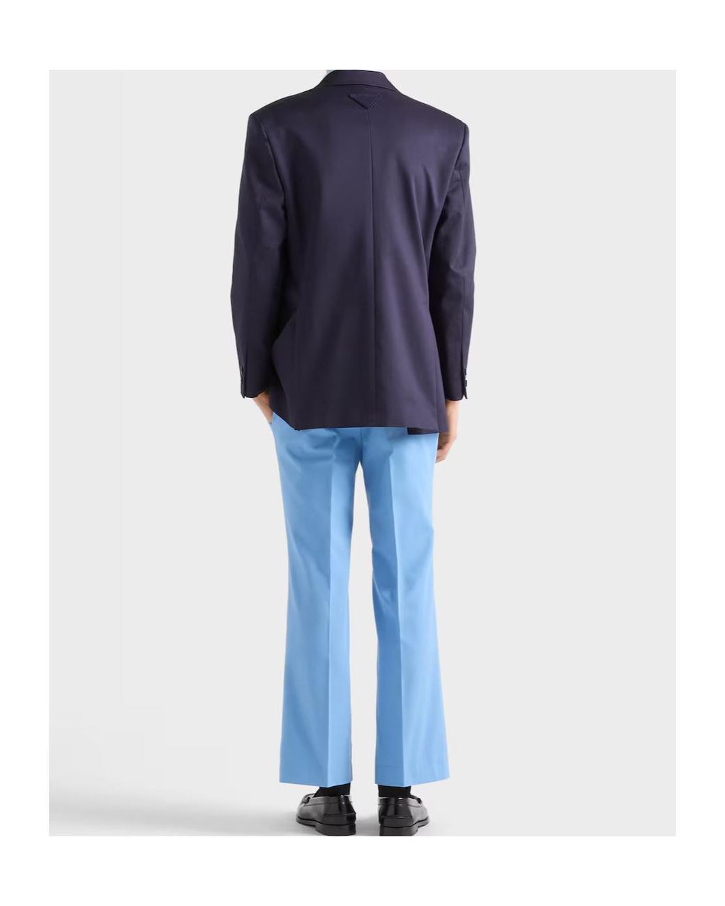 Prada Blue Double-Breasted Tailored Blazer for men