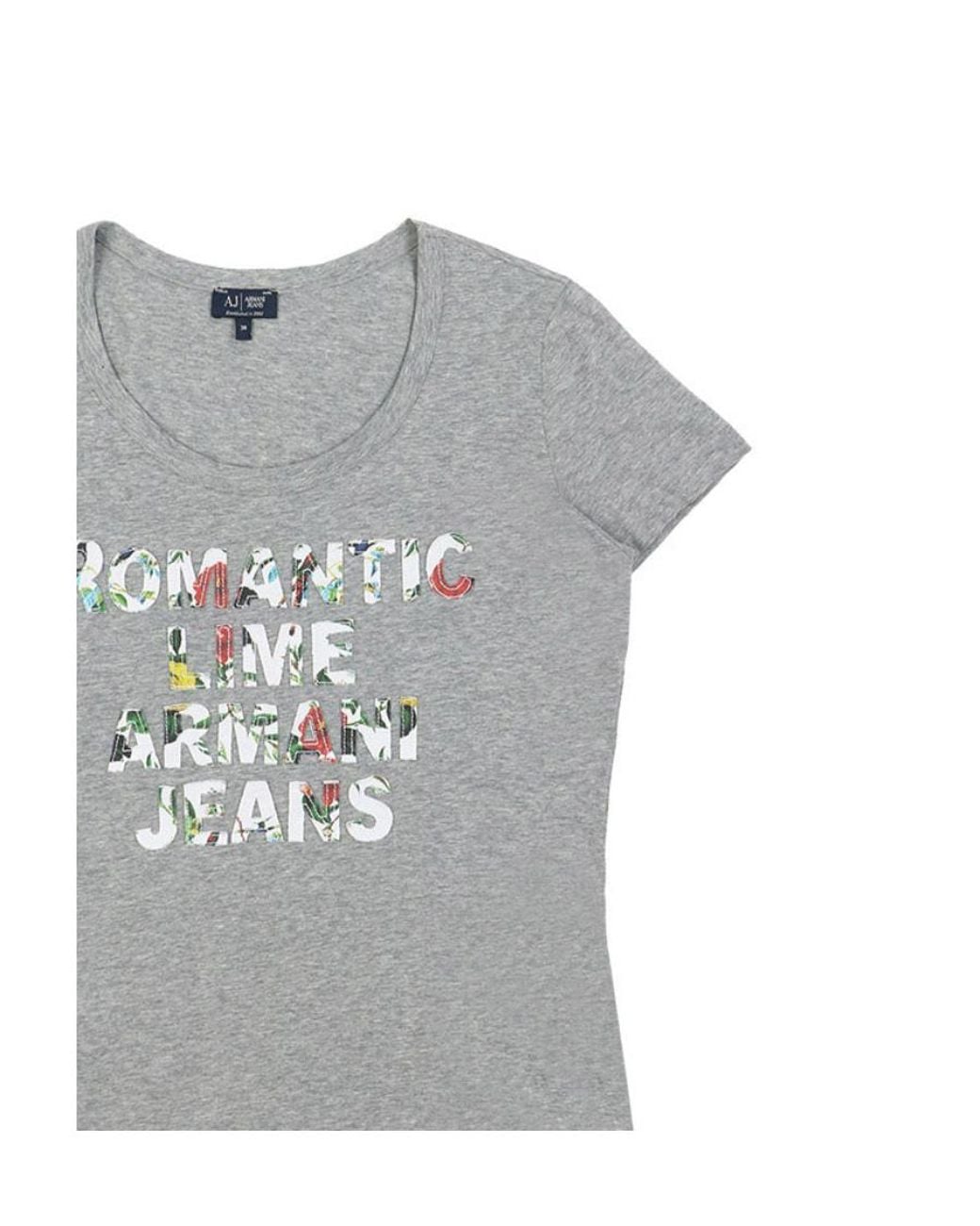 Armani Jeans Gray Crew-Neck Logo T-Shirt