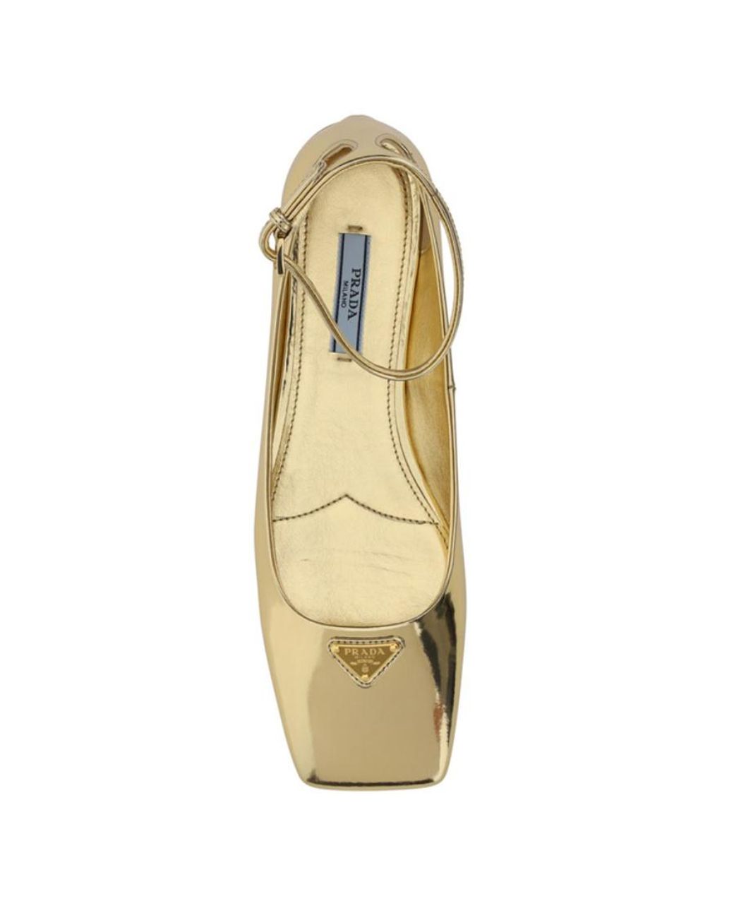 Prada Metallic Leather Ballerinas