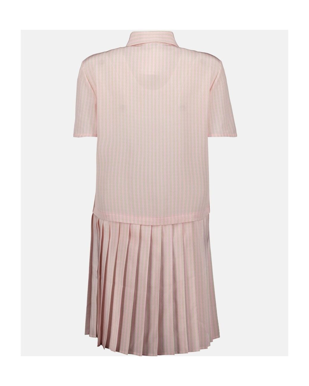 Versace Pink Chain-Printed Pleated Dress